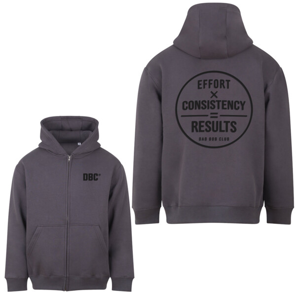 Effort + Consistency = Results Zipped Heavyweight Hoodie Thumbnail