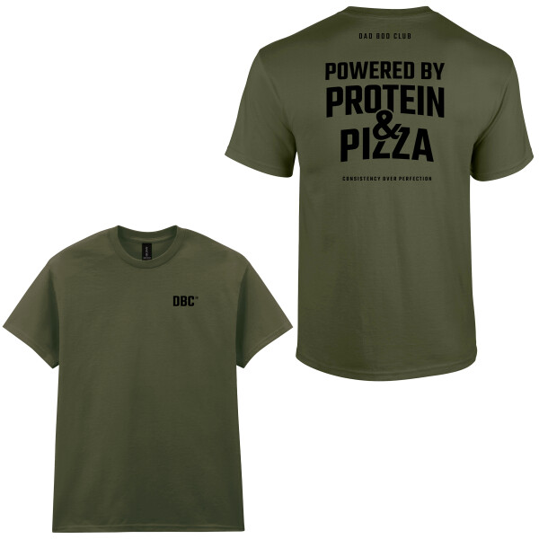 Powered by Pizza & Protein T-Shirt Thumbnail